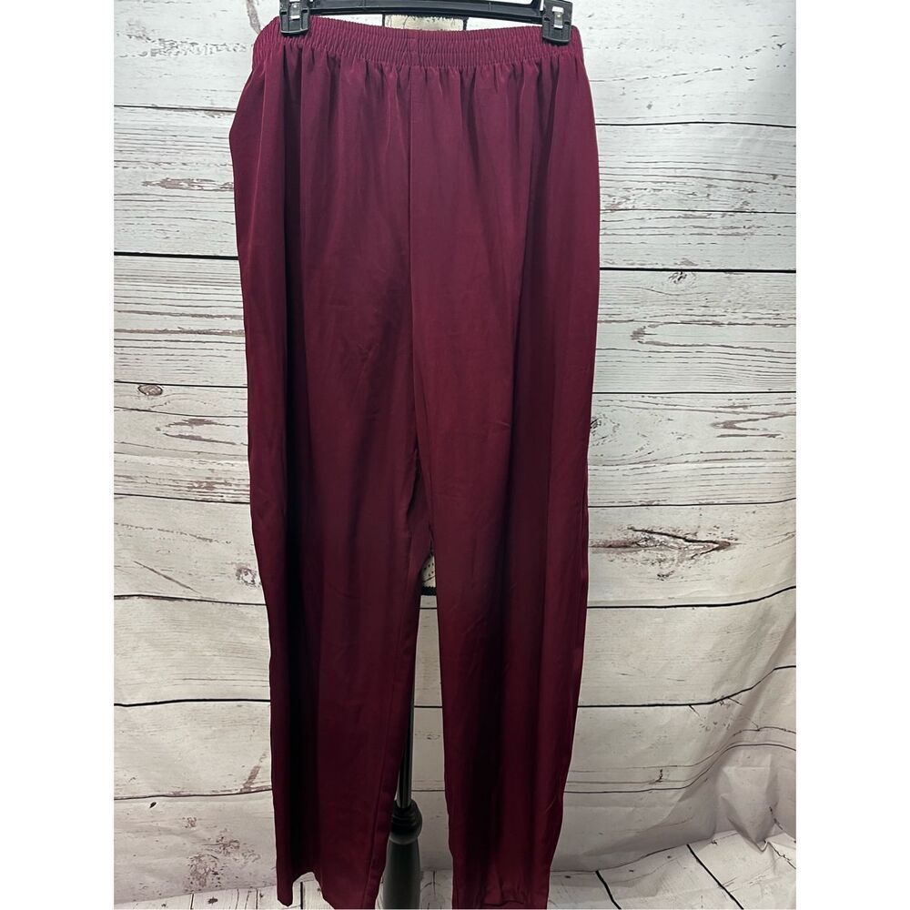 Graver Studio Women XL Burgundy Elastic Waist Polyester Pants Made‎ in USA